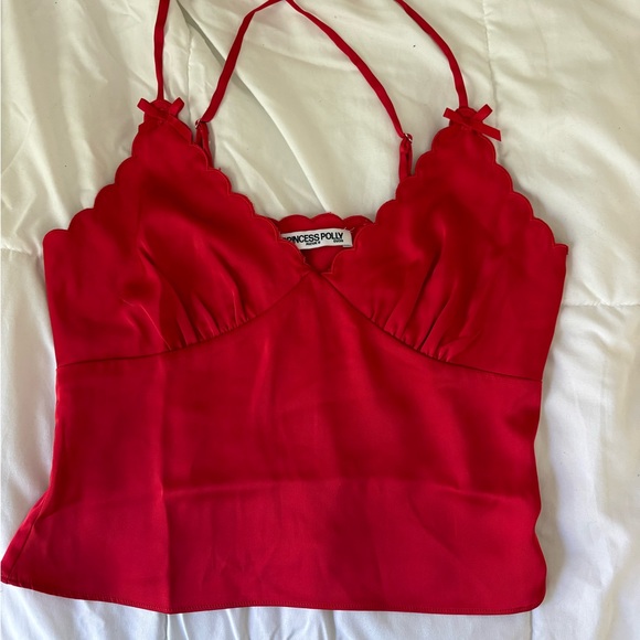 Red Satin Top - Picture 2 of 3